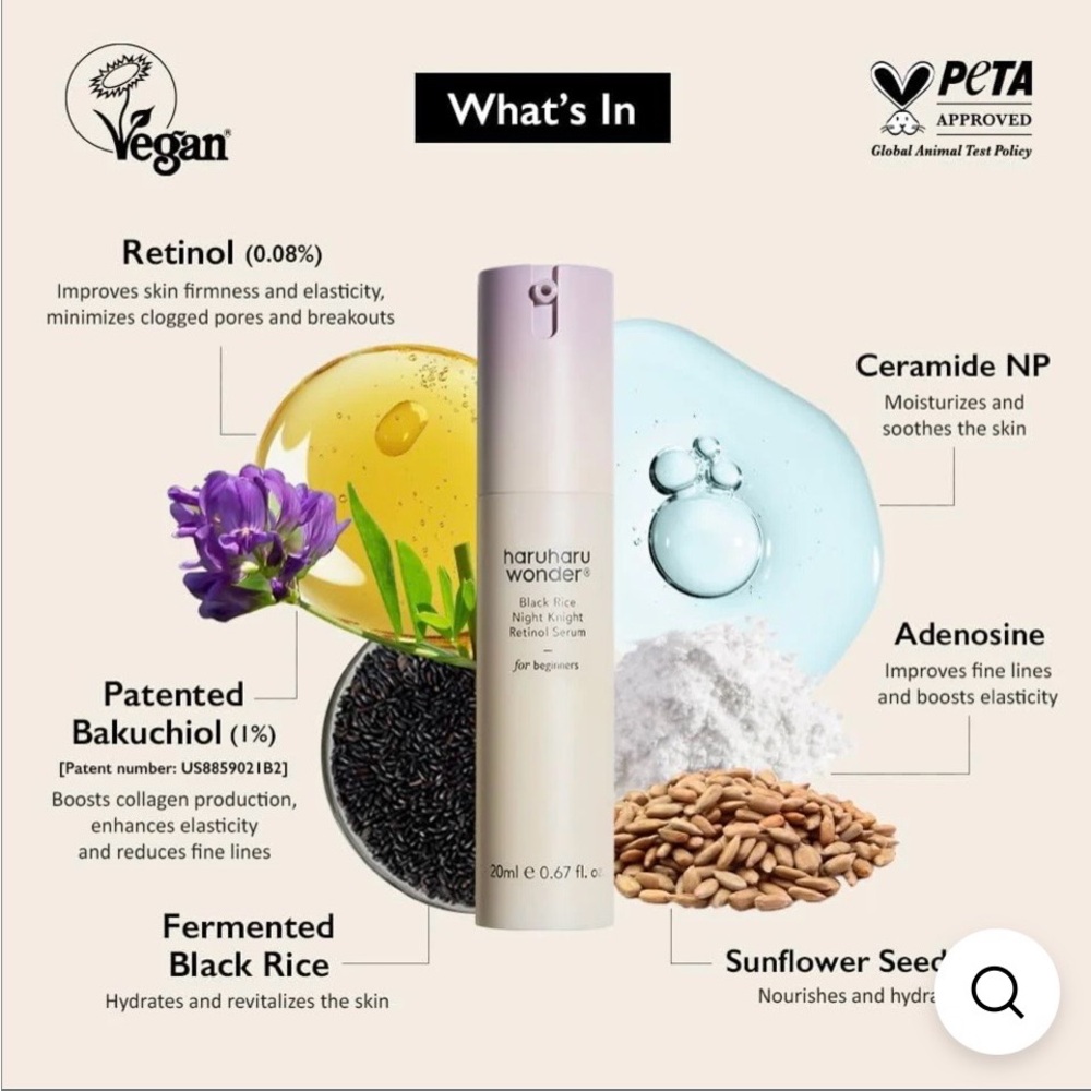 HARUHARU WONDER BLACK RICE NIGHT KNIGHT RETINOL SERUM - BRAND NEW in the box!